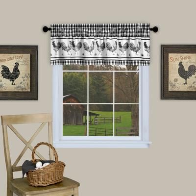 Wide Width Barnyard Window Curtain Valance - 58x14 by Achim Home Décor in Black (Size 58" W 14" L)