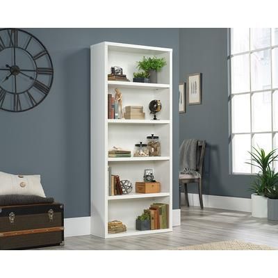 White 5-Shelf Living Room Bookcase - Sauder 427260