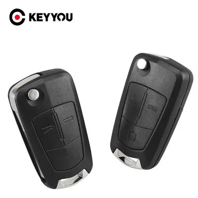KEYYOU 2 boutons rabat télécommande pliante voiture clé couverture Fob coque style étui pour Vauxhall Opel Corsa Astra Vectra Signum