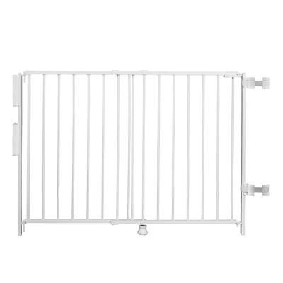 Top of Stairs Metal Pet Gate with Banister Kit, 2" L X 43" W X 30.5" H, 2 IN, White