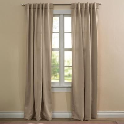 Wide Width BH Studio Room-Darkening Back-Tab Panel by BH Studio in Taupe (Size 54" W 63" L) Window Curtain