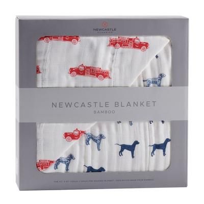 Fire Truck and Dalmatian Bamboo Muslin Newcastle Blanket - Newcastle Classics 309