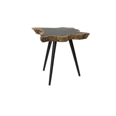 Juniper + Ivory 19 In. x 24 In. Contemporary Accent Table Brown Rosewood and Metal - Juniper + Ivory 66055