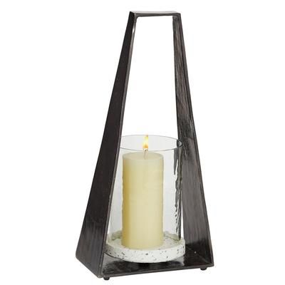 Juniper + Ivory 18 In. x 8 In. Contemporary Candle Holder Lantern Black Terrazzo - Juniper + Ivory 80780