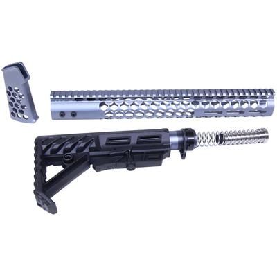 Guntec USA AR-15 Honeycomb Series Complete Furniture Set Gen 2 Anodized Grey HC-SET-G2-GREY