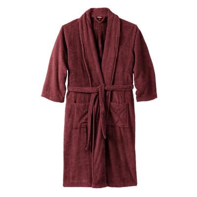 Men's Big & Tall Terry Bathrobe with Pockets by KingSize in Burgundy (Size 4XL/5XL)