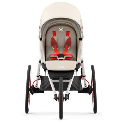 Cybex AVI Jogging Stroller Bundle - Cream/Orange Frame + Bleached Sand Seat Pack