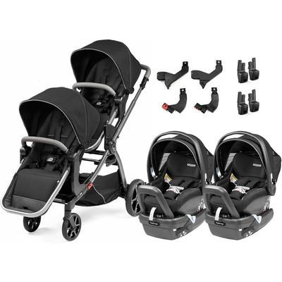 Agio by Peg Perego Z4 + Primo Viaggio 4-35 Nido Twin Travel System - Black Pearl
