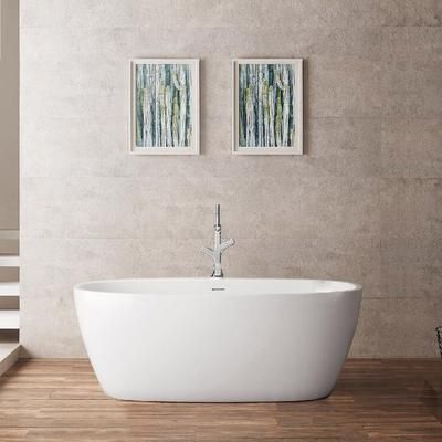 Randolph Morris Luna 67 Inch Matte White Acrylic Double Ended Freestanding Tub RMD68-PB