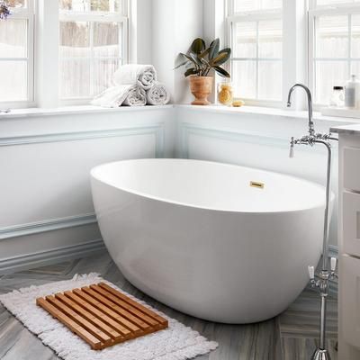 Randolph Morris Noah 59 Inch Acrylic Double Ended Freestanding Tub - No Faucet Drillings RMA370-BB