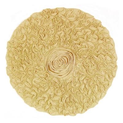 Bell Flower Round Bath Rug Collection by Home Weavers Inc in Yellow (Size 30" ROUND)