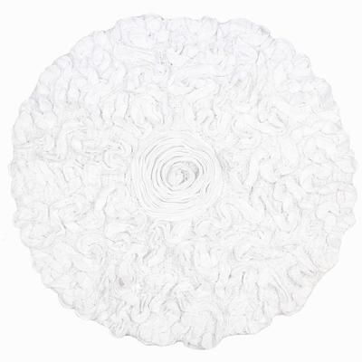 Bell Flower Round Bath Rug Collection by Home Weavers Inc in White (Size 30" ROUND)