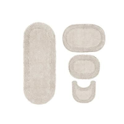 Double Ruffle 4 Piece Set Bath Rug Collection by Home Weavers Inc in Ivory