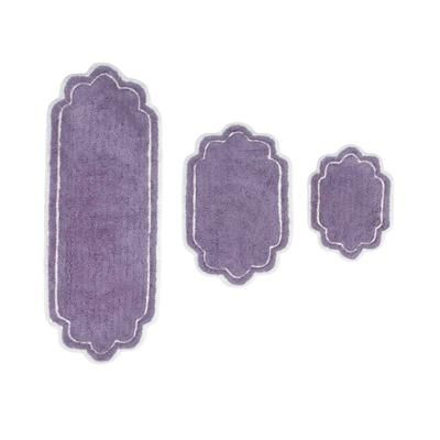 Allure 3pc Bath Rug Collection by Home Weavers Inc in Purple