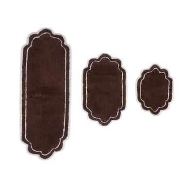 Allure 3pc Bath Rug Collection by Home Weavers Inc in Brown