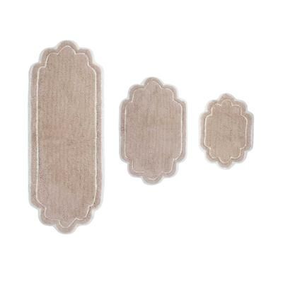 Allure 3pc Bath Rug Collection by Home Weavers Inc in Linen