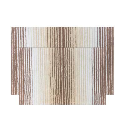 Gradiation 2 Piece Set Bath Rug Collection by Home Weavers Inc in Beige