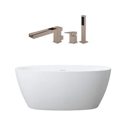 Randolph Morris Luna 67 Inch Acrylic Double Ended Freestanding Tub Package RMD54-BNF5