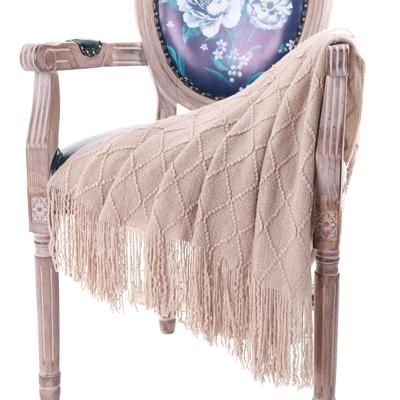 Battilo Home Soft Throw Blanket Warm & Knitted Blankets with Decorative Fringe Lightweight for Bed o by Battilo Home in Khaki (Size 50" X 60")