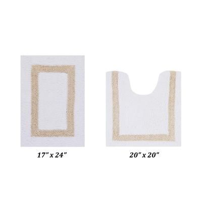 Hotel Collectionis Bath Mat Rug 2 Piece Set (17" x 24" | 20" x 20") by Better Trends in White Sand