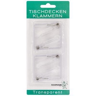 Pinces pour nappe, transparent, lot de 8