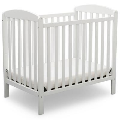 Sprout Mini Convertible Baby Crib with Mattress in Bianca White - Delta Children GN10007-130