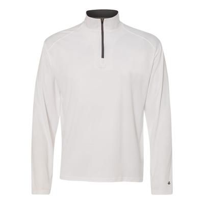 Badger Sport 4102 Men's Lightweight Long-Sleeve Quarter-Zip Performance Pullover T-Shirt size Small | Polyester BG4102