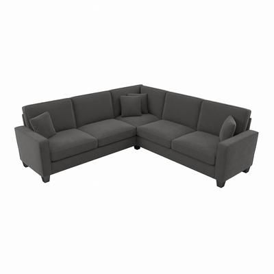 Bush Furniture Stockton 98W L Shaped Sectional Couch in Charcoal Gray Herringbone - SNY98SCGH-03K