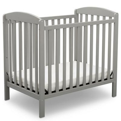Sprout Mini Convertible Baby Crib with Mattress in Grey - Delta Children GN10007-026