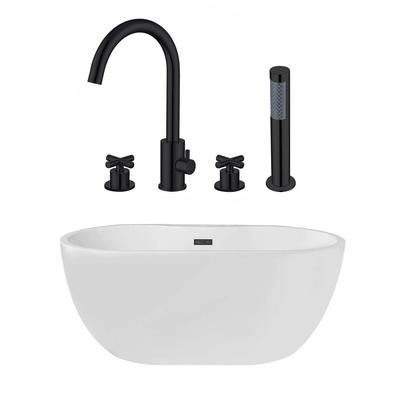Randolph Morris Hudson 65 Inch Acrylic Double Ended Freestanding Tub and Faucet Package RMA360-MBF2