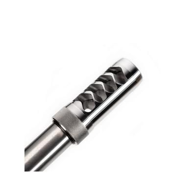 Area 419 The Hellfire Match Self-Timing Muzzle Brake 6.5mm 5/8-24 Threads Raw Stainless 419HFMAT-SS-6.5-5824