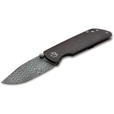 Boker Solingen M4 Sherman Damast Folding Knife 3.03in Damascus Micarta Black Handle 110662DAM