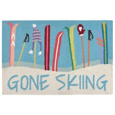 "Liora Manne Frontporch Gone Skiing Indoor/Outdoor Rug Blue 20"x30" - Trans Ocean FTP12184503"