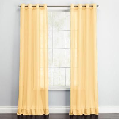 Wide Width BH Studio Sheer Voile Grommet Panel by BH Studio in Daffodil (Size 56" W 72" L) Window Curtain