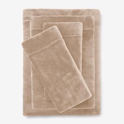 BH Studio 4-Pc. Microfleece Sheet Set by BH Studio in Taupe (Size QUEEN)