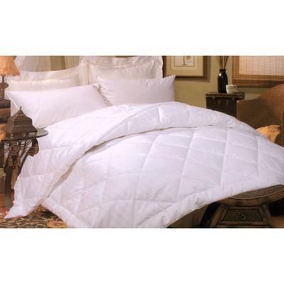 Silk-Filled 260 Thread Count Damask Stripe Comforter by LCM Home Fashions, Inc. in White (Size KING)