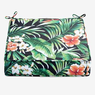 BH Outdoor Performance Single Deep Seat Cushion by BrylaneHome in Cypress Midnight Outdoor Patio Chair Padding