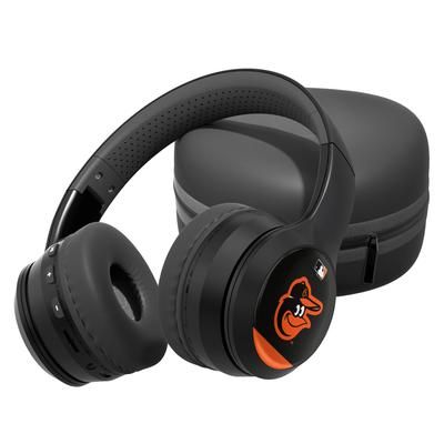 "Baltimore Orioles Stripe Design Wireless Bluetooth Headphones With Case"