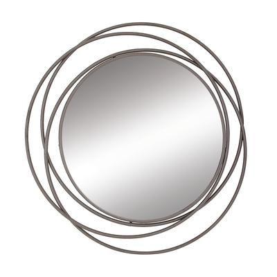 Grey Industrial Metal Wall Mirror by Quinn Living in Grey