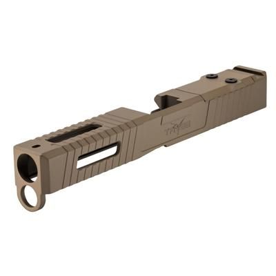TRYBE Defense Pistol Slide Glock 17 Gen 4 Venom Cut Version 1 FDE Cerakote SLDG17G4VNM-FDE