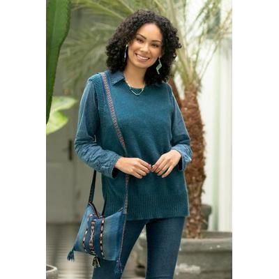 Everyday Cozy in Teal,'Sweater Vest in 100% Baby Alpaca'