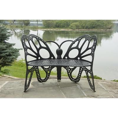 Butterfly Bench Black by Flowerhouse in Black