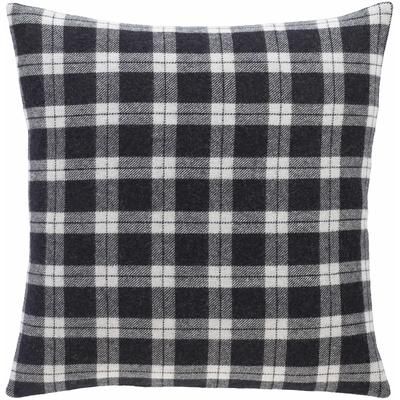 Negreet 22" Square Cottage Black/Silver Gray Throw Pillow - Boutique Rugs