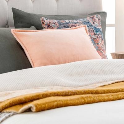 Pickering 18" Square Modern Cotton Peach Lumbar Pillow - Boutique Rugs
