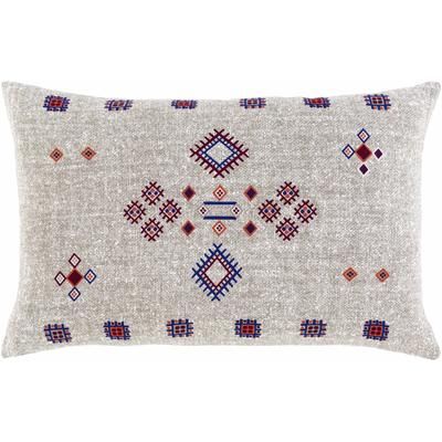 Guilsfield 13"L x 20"W Cotton White/Burgundy/Burnt Orange/Medium Gray/Navy Lumbar Pillow - Boutique Rugs