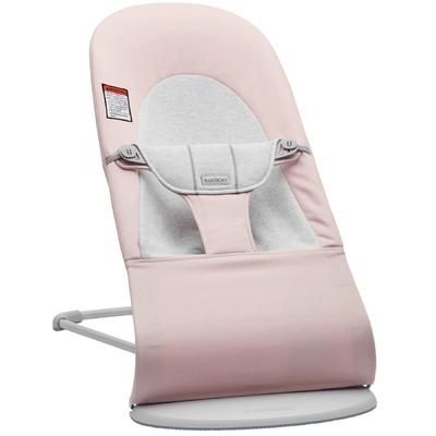 BabyBjrn Bouncer Balance Soft, Light Gray Frame Woven/Jersey Light Pink/Grey