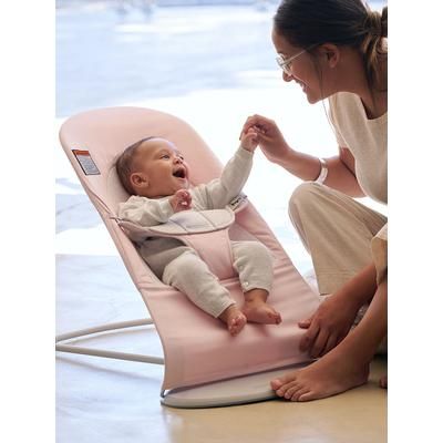 BabyBjrn Bouncer Balance Soft, Light Gray Frame Cotton/Jersey Light Pink/Grey