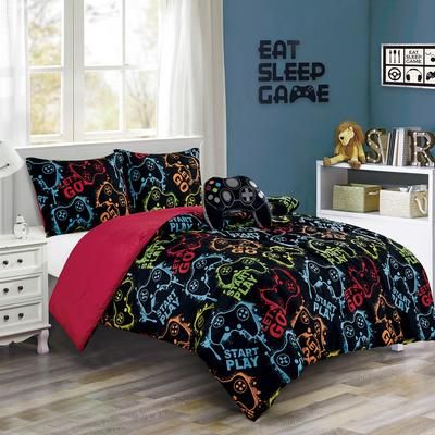 GAME 4PC COMFORTER SET (Twin) - Elight Home J GAME T