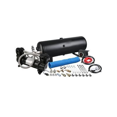 Bulldog Winch On Board Air Kit Twin Head 4.2CFM with 2.5 Gal Tank in-Cab Gauge and Switch Black 41007