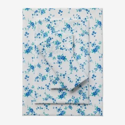 Floral Sheet Set by BrylaneHome in Blue Floral (Size QUEEN)